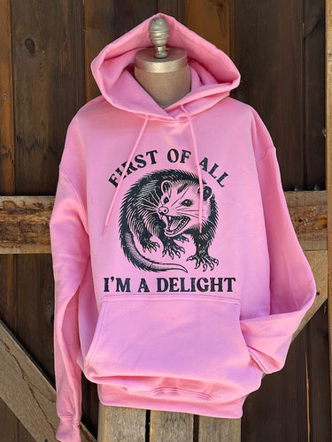 I'm a Delight Hoodie- Pink